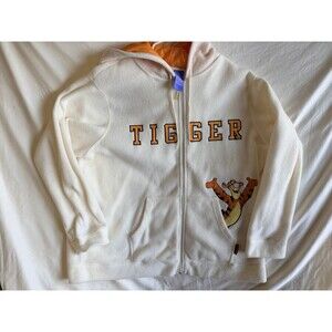 Walt Disney Vtg Emboidered Tigger Pocket Vtg Zip Up Hoodie Adult 2XL